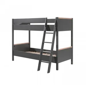 vipack Lit superposé enfant london 90x200cm anthracite LDSB9080