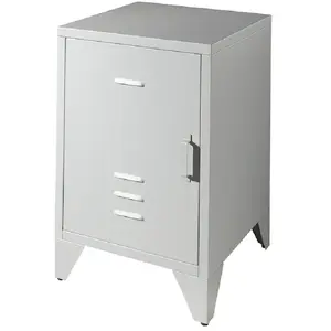 Comparateur de prix : Vipack Vipack Chevet En Mtal Bronxx 1 Porte 1 Etagere 60x40x40cm Gris Mat