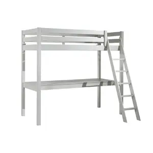 Lit Mezzanine 90x200 avec Bureau Pino - Vipack - Blanc - Enfant