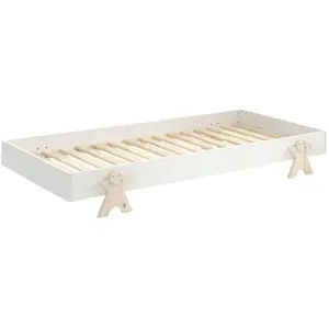 vipack Lit Modulo Smiley Blanc Empilable 90x200 L 203,6 x Lg 93,8 x H 27,5 cm pas cher