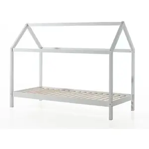 Comparateur de prix : vipack Lit cabane en bois massif 90x200 cm ATLANTA blanc Taille unique