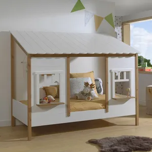 Comparateur de prix : Lit Cabane Enfant - VIPACK - Housebed IV - Blanc - A lattes - 90x200cm