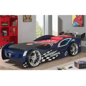 Comparateur de prix : Lit 90x200 Grand Turismo Sommier inclus Vipack Car beds - Bleu