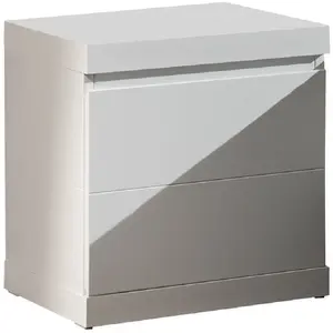 Comparateur de prix : Paris Prix Chevet 1 porte - Laqué blanc - L 44 x P 40 x H 47 cm - LARA