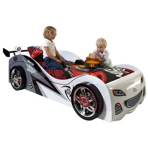Comparateur de prix : Lit 90x200 Brap Brap Sommier inclus Vipack Car beds - Blanc