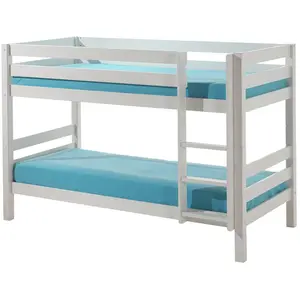Comparateur de prix : Lit Superposé 90x200 Hauteur 140 cm Sommier Inclus Vipack Pino - Blanc