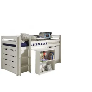 Comparateur de prix : vipack Lit compact WOODY 90x200cm en pin massif blanc Taille Unique