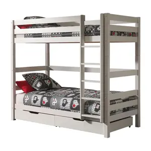 Comparateur de prix : Vipack - PINO Lit superposé 180cm + 2 tiroirs - 90x200 cm - Blanc