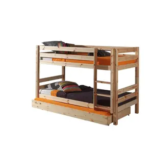 Comparateur de prix : vipack Lit superposé en pin massif + tiroir lit WOODY nature Taille Unique