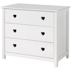 Vipack AMKO2314 Chest, Combi_Solid_Pine_MDF, White, 90x50x85,2 cm pas cher