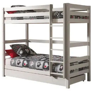 Comparateur de prix : Lits superposés en pin massif blanc Pino - Vipack - 209x105x182cm - Li...