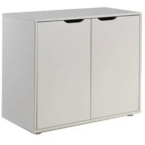 Comparateur de prix : vipack Commode 2 portes en pin massif WOODY, 2 coloris blanc Taille Unique