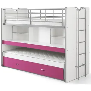 Comparateur de prix : Vipack Lits superposés Bonny 2 couchages Compact 80 Fuchsia
