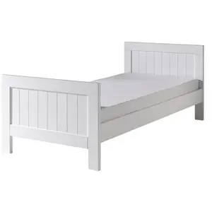 vipack Lit 90x200 cm bois laqué blanc Lewis pas cher