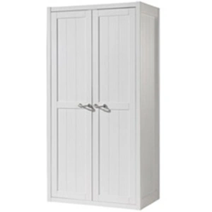 Comparateur de prix : Paris Prix Armoire - Vipack - 2 portes - MDF vernis blanc - 1 tringle - 2 étagères