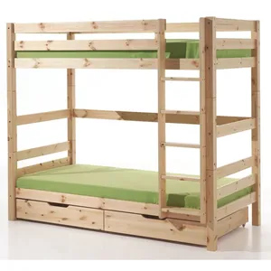 Comparateur de prix : vipack Lit superposé 90x200 cm avec 2 tiroirs pin massif clair Pino H 180 cm