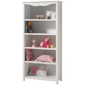 Comparateur de prix : Bibliothèque enfant - VIPACK - Amori - 5 étagères - Blanc laqué - Elégance - Chic