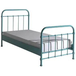 Comparateur de prix : Lit enfant - Vipack - Vert menthe - Métal - 90x200cm - Sommier inclus