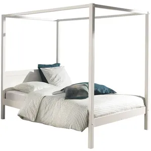 Comparateur de prix : Vipack Lit Baldaquin Avec Sommier Lattes 140 X 200 Cm Blanc
