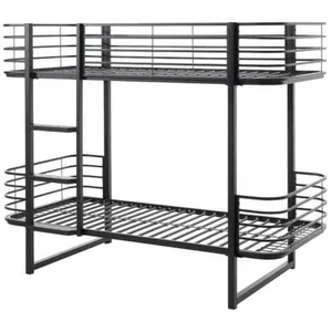 Comparateur de prix : vipack Lits superposés Oscar noirs, réalisés en métal, adaptés à 2 matelas de 90x200 cm.
