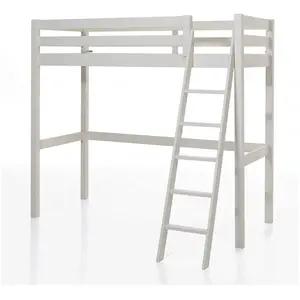 Comparateur de prix : Lit Mezzanine 90x200 Sommier Inclus Vipack Pino - Blanc