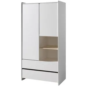 Comparateur de prix : Vipack Vipack Kiddy Armoire 2 Portes 2 Tiroirs Pin Massif Laqu Blanc