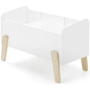 Comparateur de prix : vipack Coffre À Jouets - Kiddy - Blanc - Mdf Laqué - Rangement Pour Enfant Gris