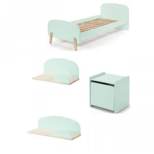 Vipack Vipack Kiddy Lit En Bois Laqu Et Brut Et Sommier + Chevet 1 Por... pas cher