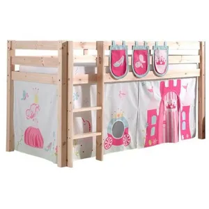 VIPACK Bed, Scandinavian, Pine, and, Textile, Brun, Single