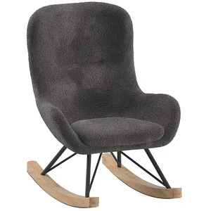 VIPACK Fauteuil à Bascule Bouclette "Rocky" 68cm Anthracite pas cher