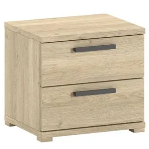VIPACK Table de nuit sammie - 50x39x47cm - avec deux tiroirs - décor chêne