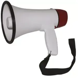 Comparateur de prix : LTC AUDIO Mégaphone IBIZA MEGA20W blanc et rouge - 20W, rechargeable, enregistrement 8s, portée 250m