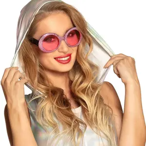 RueDeLaFete Lunettes Jackie Glitter - Rose pas cher