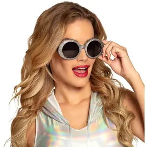 RueDeLaFete Lunettes Jackie Glitter - Argent pas cher