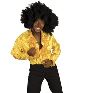 RueDeLaFete Chemise Disco Jaune pas cher