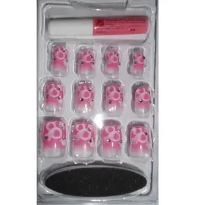 Comparateur de prix : WIDMANN Kit Faux Ongles Rose Motif Bulles et Coeurs