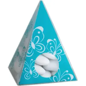 RueDeLaFete Ballotin Pyramide plexi transparente, Turquoise pas cher