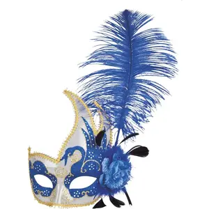 Comparateur de prix : Masque Loup Plume Bleu