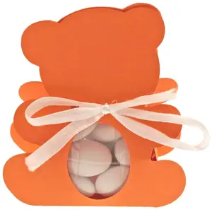 RueDeLaFete Ballotin OURSON avec plexi, Orange pas cher