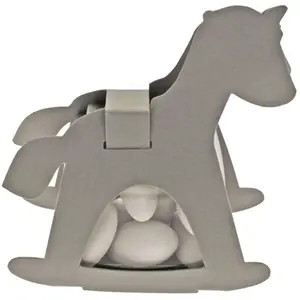 RueDeLaFete Ballotin CHEVAL A BASCULE avec plexi, Gris pas cher
