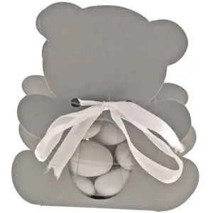 RueDeLaFete Ballotin OURSON avec plexi, Gris pas cher