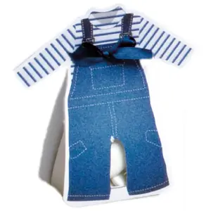 RueDeLaFete Ballotin en Carton Salopette avec Plexi, Bleu marine pas cher