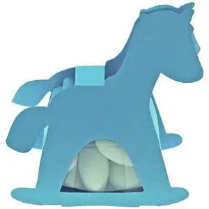 RueDeLaFete Ballotin CHEVAL A BASCULE avec plexi, Turquoise pas cher