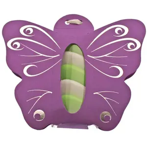 RueDeLaFete Ballotin papillon avec plexi LILAS, décos argents pas cher