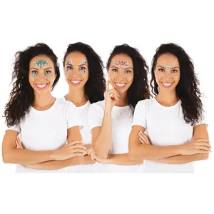 RueDeLaFete Strass autocollant pour le visage - Femme