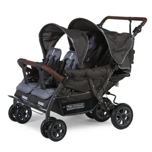 CHILDHOME Poussette Quadruple 4 places Autobrake anthracite pas cher