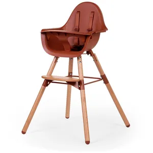 Comparateur de prix : Childhome Chaise haute en bois naturel Evolu 2 terracotta + arceau