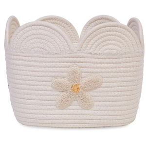 Comparateur de prix : Childhome Panier de rangement Fleur écru (30 x 20 cm)