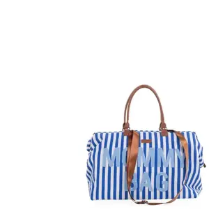 Comparateur de prix : CHILDHOME Sac à langer Mommy Bag rayures Electric bleu/bleu clair
