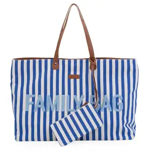 Comparateur de prix : Childhome Sac à langer Family Bag rayures bleu électrique-bleu clair
